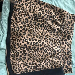 JoyLab Leopard Print Skirt with Black Accent